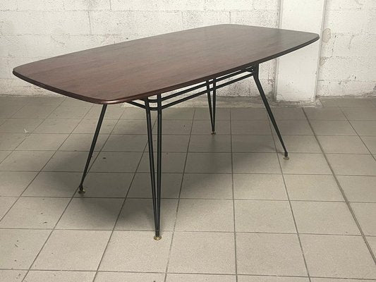 Dining Table in Iron and Rosewood, 1950s-JHL-1806274