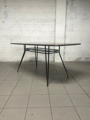 Dining Table in Iron and Rosewood, 1950s-JHL-1806274