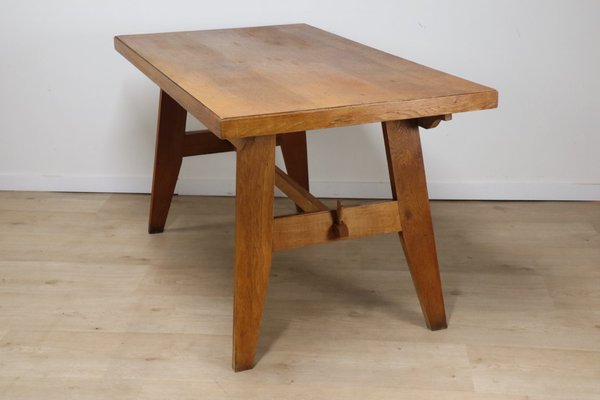 Dining Table in Oak by René Gabriel, 1950-IZV-2035391