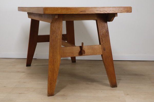 Dining Table in Oak by René Gabriel, 1950-IZV-2035391