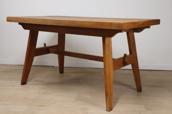 Dining Table in Oak by René Gabriel, 1950-IZV-2035391