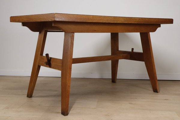 Dining Table in Oak by René Gabriel, 1950-IZV-2035391