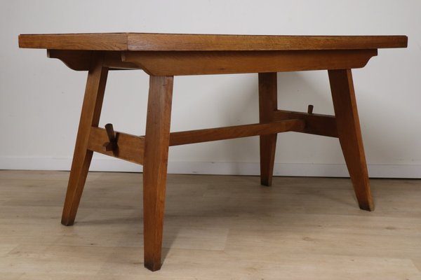 Dining Table in Oak by René Gabriel, 1950-IZV-2035391