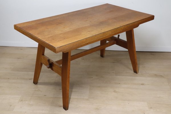 Dining Table in Oak by René Gabriel, 1950-IZV-2035391