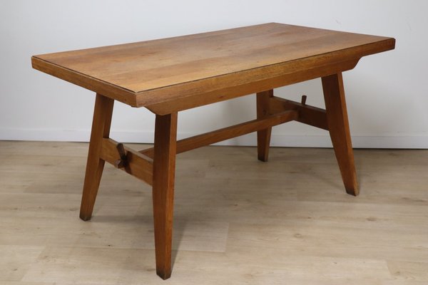 Dining Table in Oak by René Gabriel, 1950-IZV-2035391