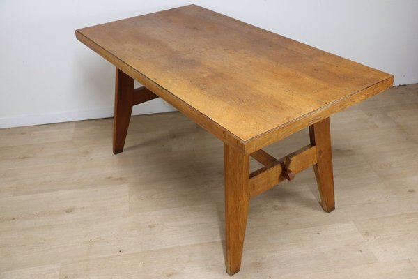 Dining Table in Oak by René Gabriel, 1950-IZV-2035391