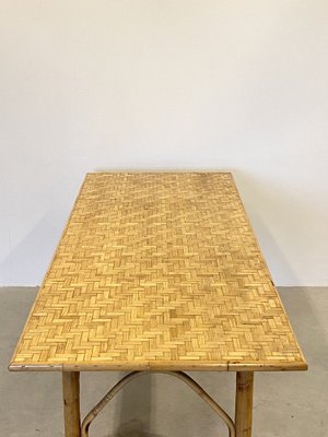 Dining Table in Wicker and Bamboo, 1970s-NPC-1785713