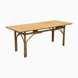 Dining Table in Wicker and Bamboo, 1970s-NPC-1785713