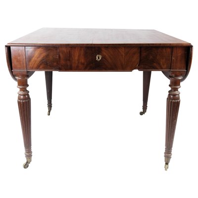 Dining Table of Mahogany with Extension Plates, 1840s-UY-1005712