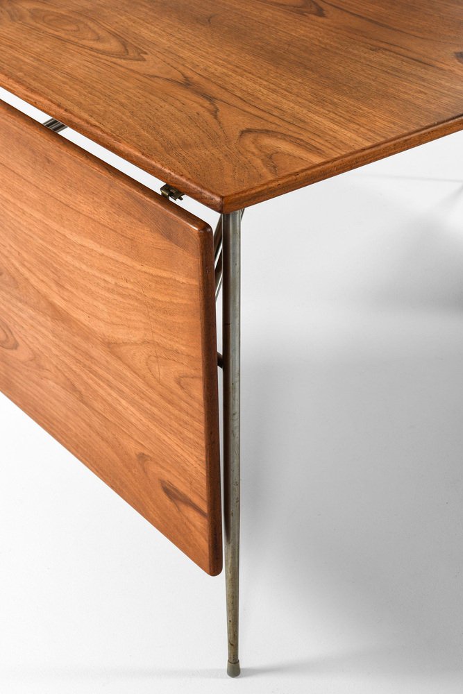 Dining Table or Desk in Teak and Steel attributed to Børge Mogensen, 1953