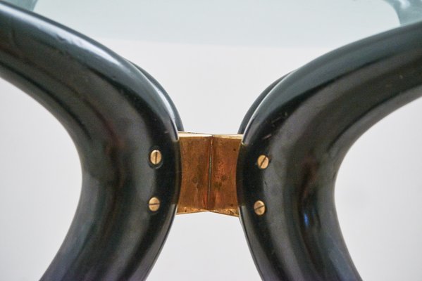 Dining Table with 4-Legged Structure in Ebonized Wood attributed to Guglielmo Hulrich, 1940-DBG-2014830