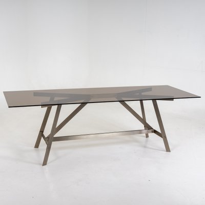 Dining Table with Smoked Glass Top from Formanova, Italy, 1970s-VEI-1430832