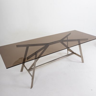 Dining Table with Smoked Glass Top from Formanova, Italy, 1970s-VEI-1430832