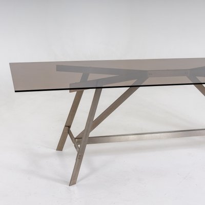 Dining Table with Smoked Glass Top from Formanova, Italy, 1970s-VEI-1430832