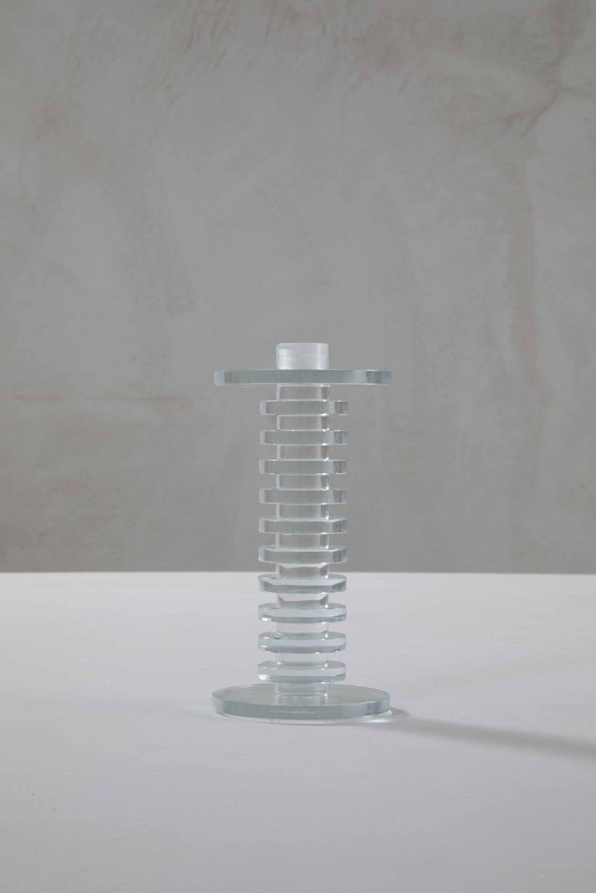 Dinner Light Candlestick in Non-Clear Crystal by Ettore Sottsass for RSVP, 1999