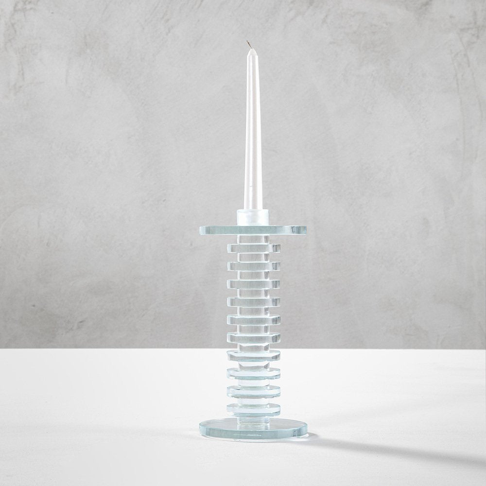 Dinner Light Candlestick in Non-Clear Crystal by Ettore Sottsass for RSVP, 1999