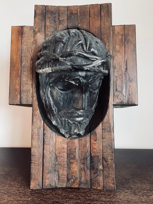 Dino Rosin, Face of Jesus, 20th Century, Murano Glass Sculpture-WQJ-1131462