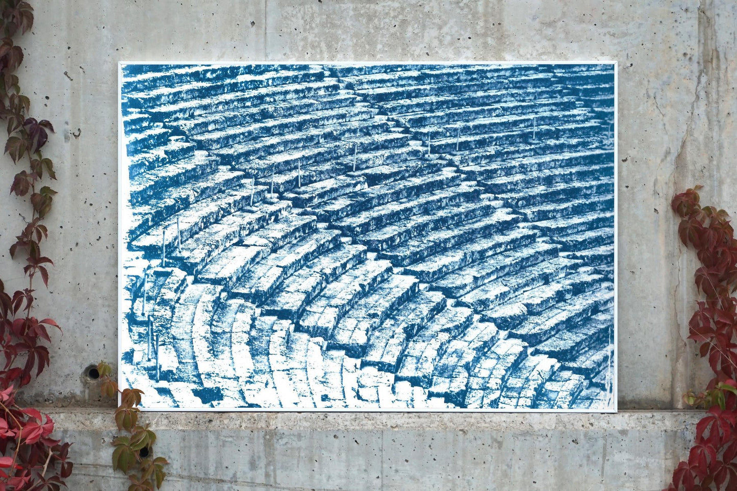 Diptych of Ancient Theatre, Cyanotype, 2020, Set of 2