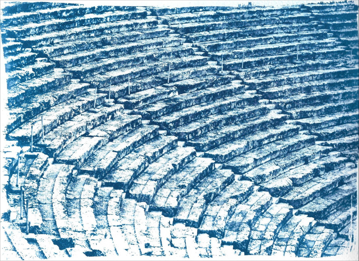 Diptych of Ancient Theatre, Cyanotype, 2020, Set of 2