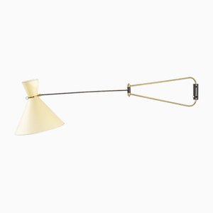 Directionable Wall Lamp in Brass and Fabric from Robert Mathieu, 1960s-FWM-1720766