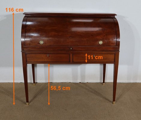 Directoire Mahogany Cylinder Desk, Early 19th Century-RVK-1406251