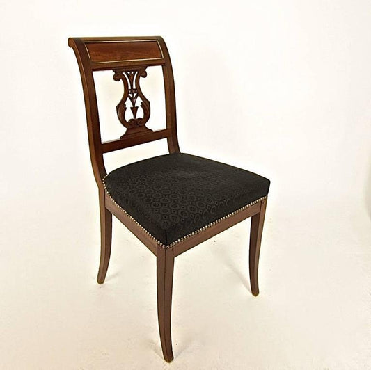 Directoire Mahogany Side Chairs with Brass Banding, Set of 4