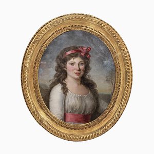 Directoire Portrait of a Young Woman, 1800s, Oil on Canvas, Framed-CEJ-1246177