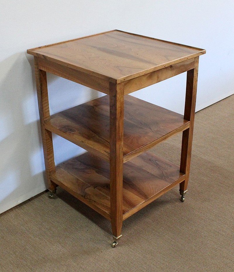 Directoire Style Blond Walnut Serving Trolley, Early 1800s