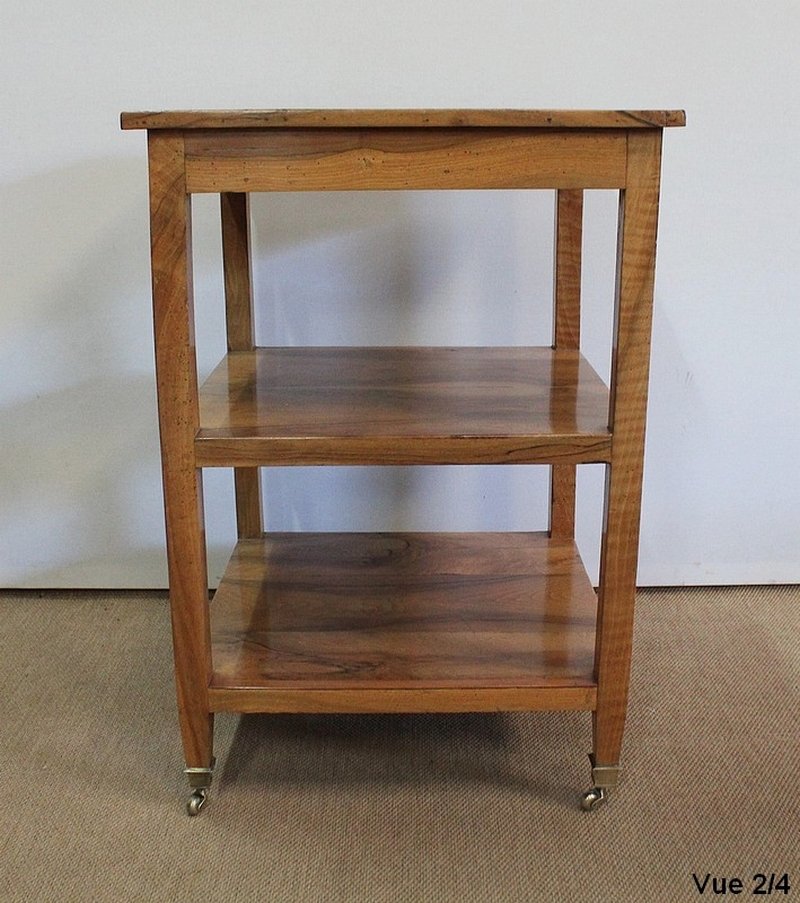 Directoire Style Blond Walnut Serving Trolley, Early 1800s