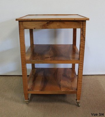 Directoire Style Blond Walnut Serving Trolley, Early 1800s-RVK-1075998