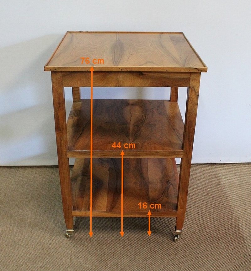 Directoire Style Blond Walnut Serving Trolley, Early 1800s