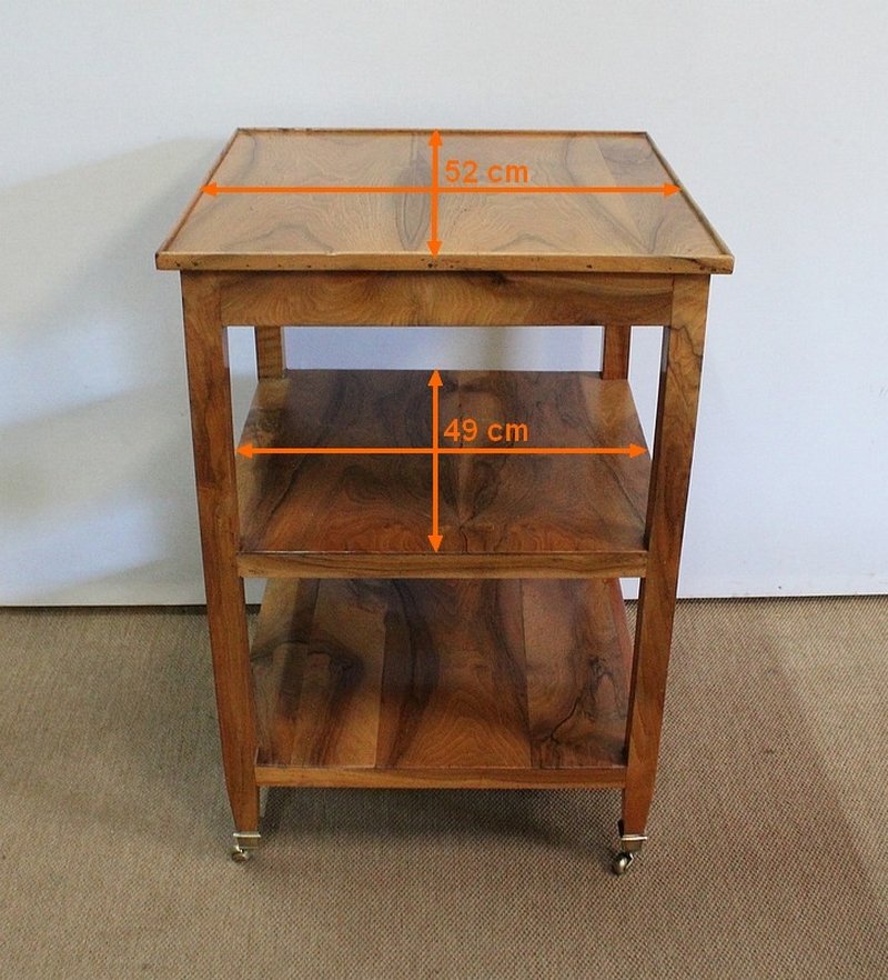 Directoire Style Blond Walnut Serving Trolley, Early 1800s