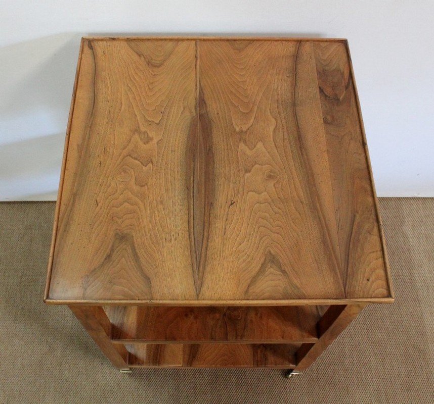 Directoire Style Blond Walnut Serving Trolley, Early 1800s