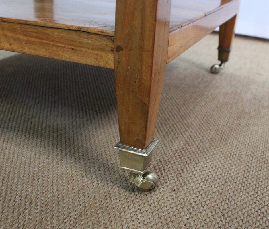 Directoire Style Blond Walnut Serving Trolley, Early 1800s