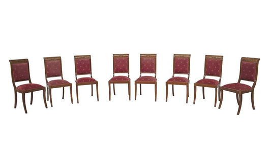 Directoire Style Chairs in Cherry Wood, 1990s, Set of 8