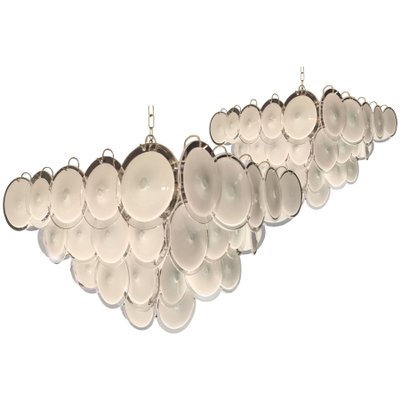 Disc Murano Glass Chandeliers from Vistosi, 1970s, Set of 2-MBH-1032060