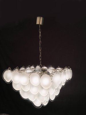 Disc Murano Glass Chandeliers from Vistosi, 1970s, Set of 2-MBH-1032060