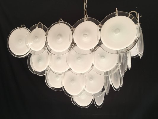 Disc Murano Glass Chandeliers from Vistosi, 1970s, Set of 2-MBH-1032060