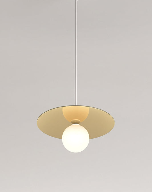 Disc & Sphere Horizontal Pendant Lamp with Metal Rod by Atelier Areti