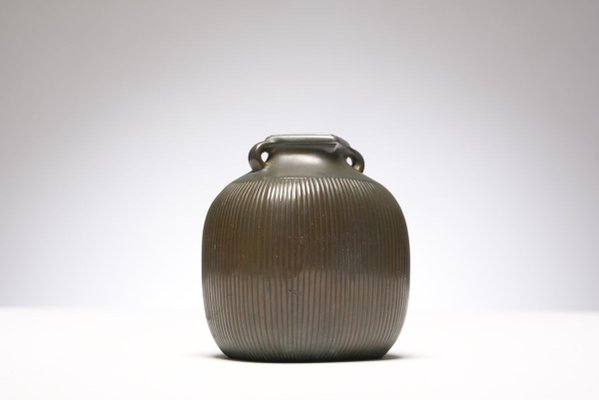 Disco Metal Vase by Just Andersen for Just Andersen, 1930s-HZO-789344