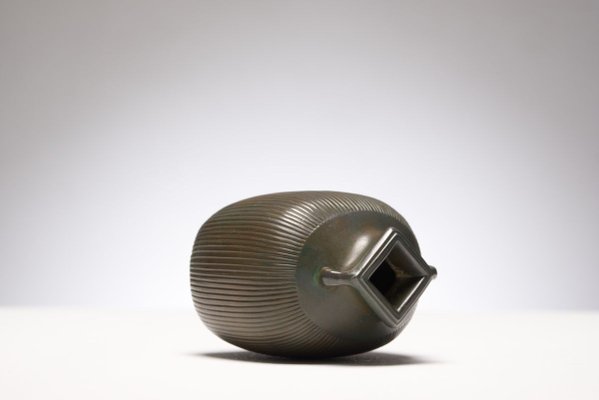 Disco Metal Vase by Just Andersen for Just Andersen, 1930s-HZO-789344