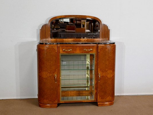 Display Buffet in Thuya Veneer and Black Marble from Maison Stourm, 1940-RVK-1406361