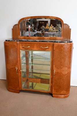 Display Buffet in Thuya Veneer and Black Marble from Maison Stourm, 1940-RVK-1406361