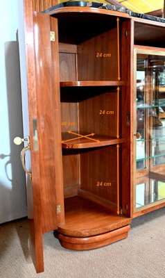 Display Buffet in Thuya Veneer and Black Marble from Maison Stourm, 1940-RVK-1406361