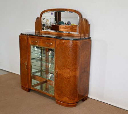 Display Buffet in Thuya Veneer and Black Marble from Maison Stourm, 1940-RVK-1406361