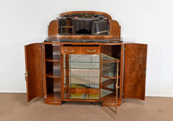 Display Buffet in Thuya Veneer and Black Marble from Maison Stourm, 1940-RVK-1406361