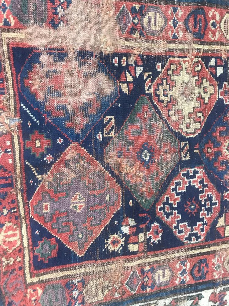 Distressed North Western Kurdish Rug