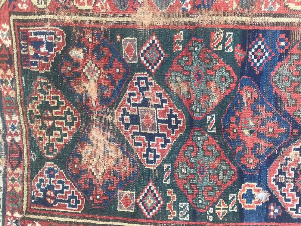 Distressed North Western Kurdish Rug