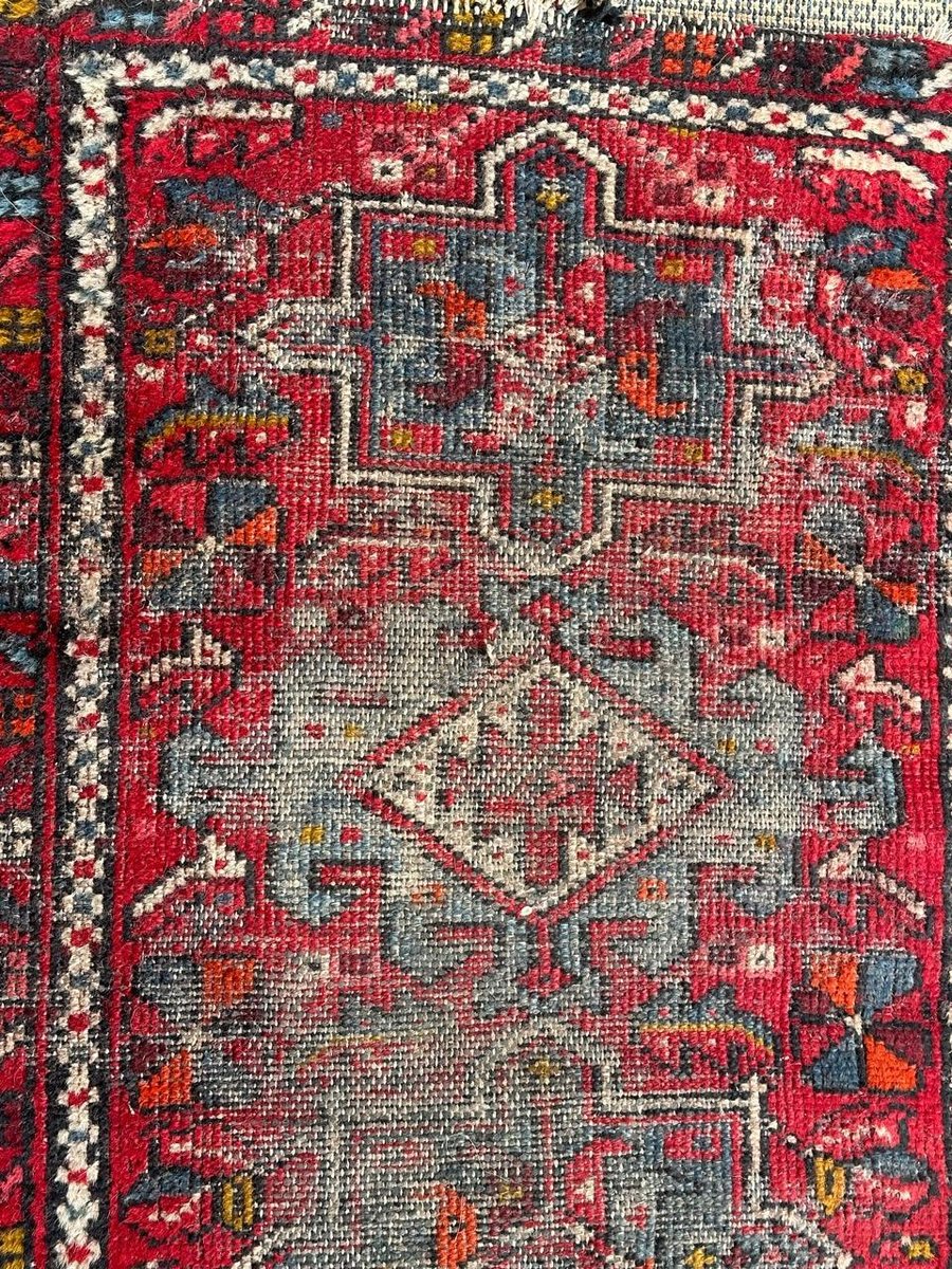 Distressed Small Heriz Rug from Bobyrugs, 1920s