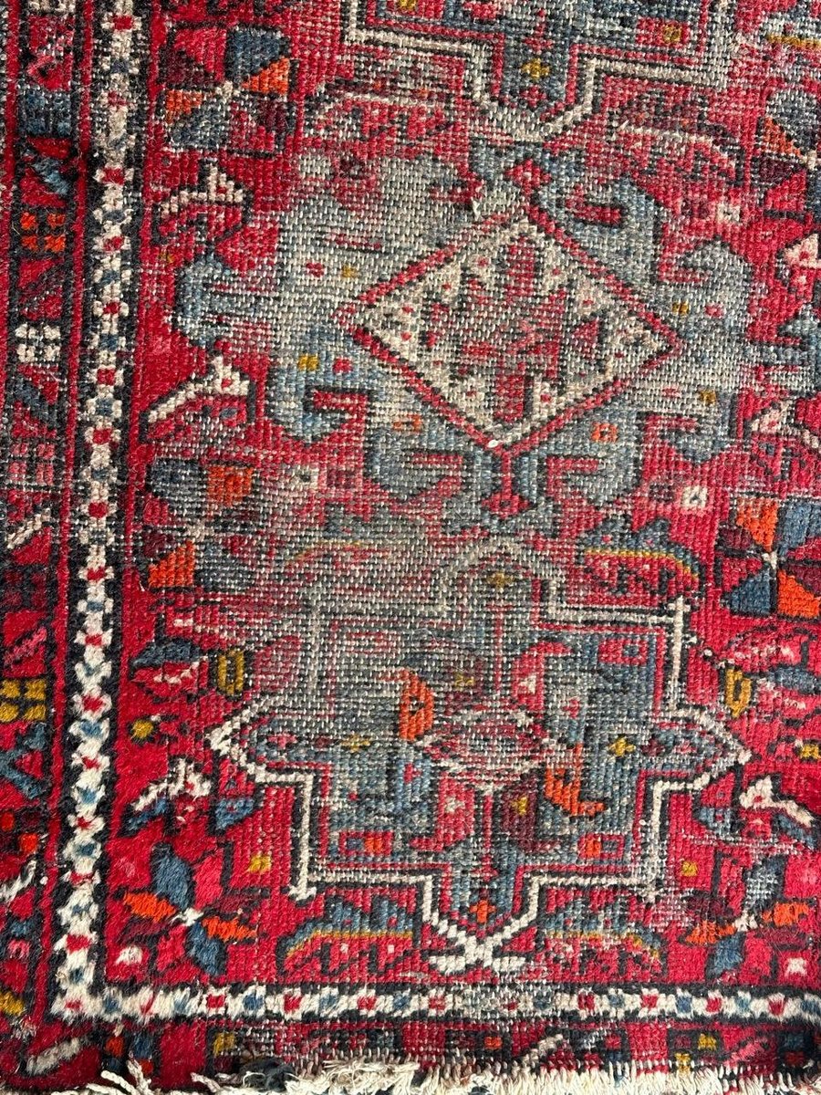 Distressed Small Heriz Rug from Bobyrugs, 1920s